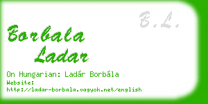 borbala ladar business card