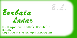 borbala ladar business card